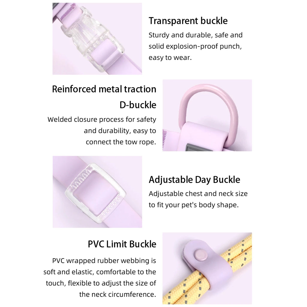 Small And Medium Harness Reflective Nylon Leashes