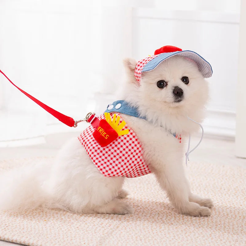 Dog Cat Hat Spring/Summer Harness and Leash