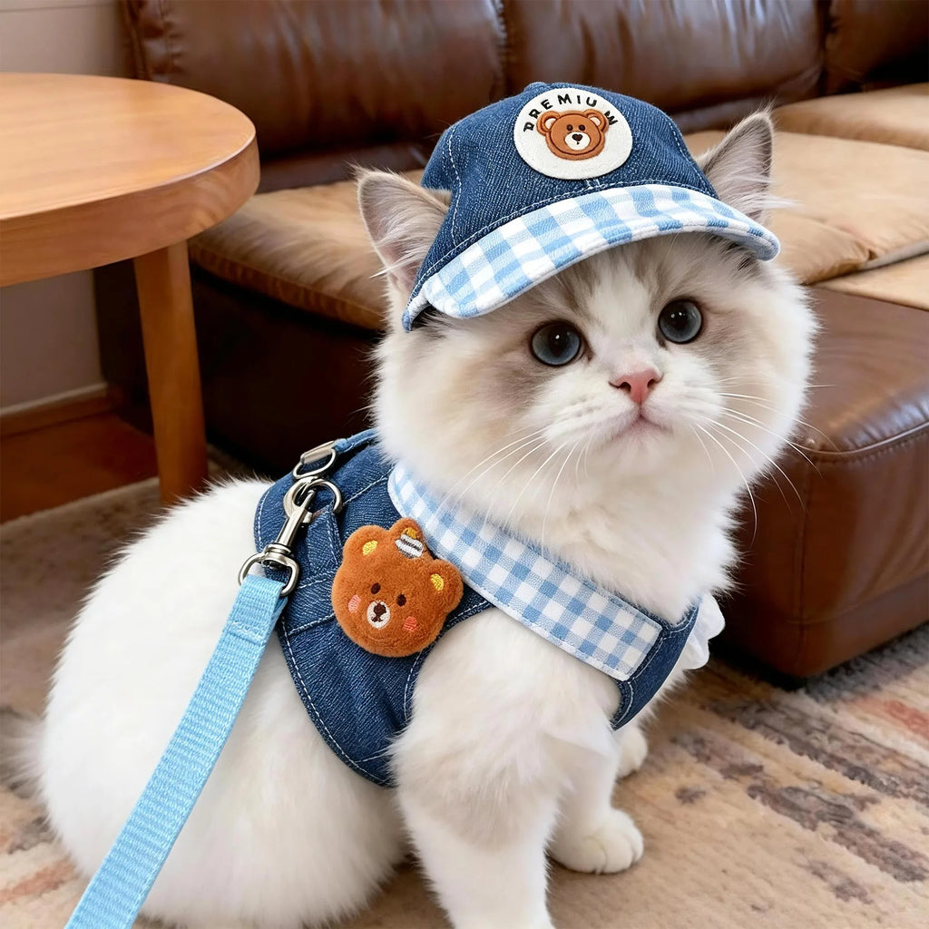 Dog Cat Hat Spring/Summer Harness and Leash
