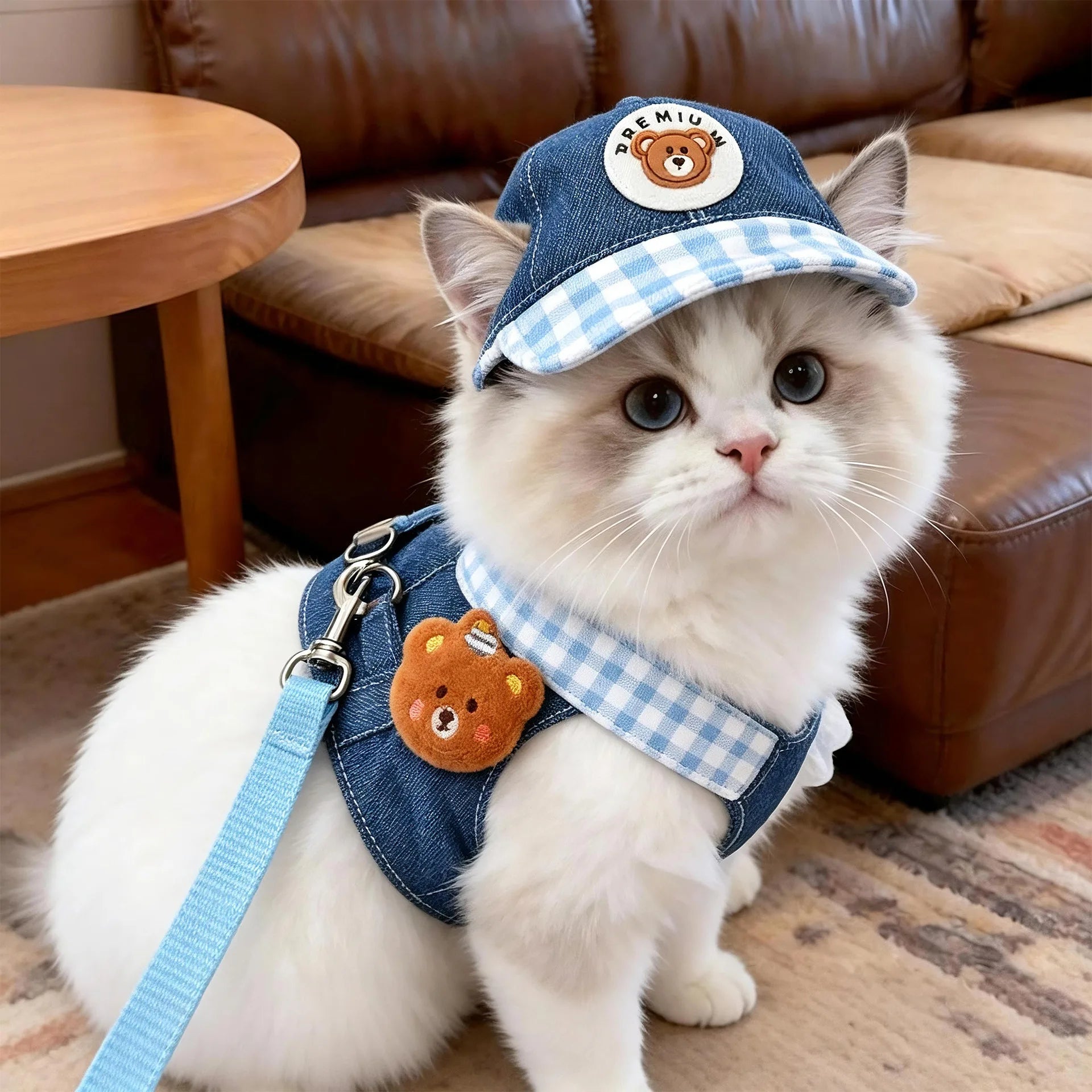 Dog Cat Hat Spring/Summer Harness and Leash