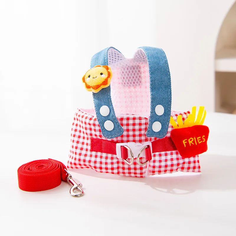 Dog Cat Hat Spring/Summer Harness and Leash