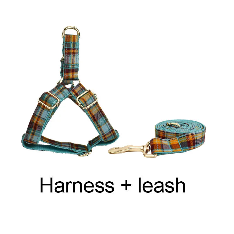 Collar Leash Harness Set Personalized