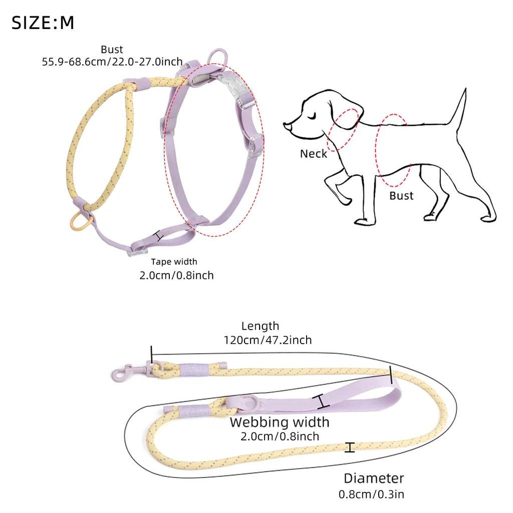 Small And Medium Harness Reflective Nylon Leashes