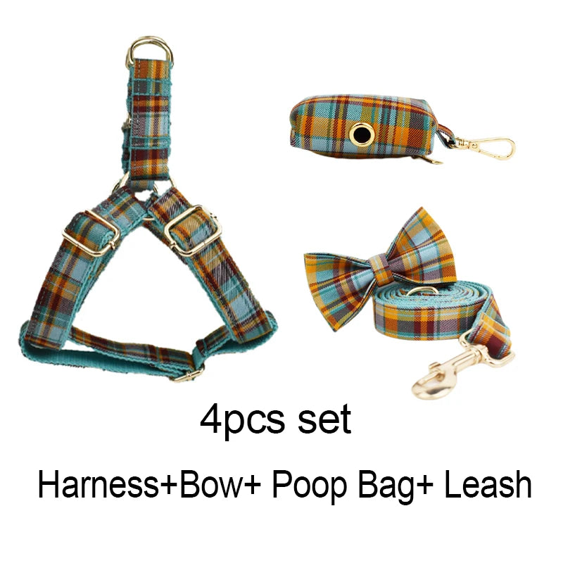 Collar Leash Harness Set Personalized