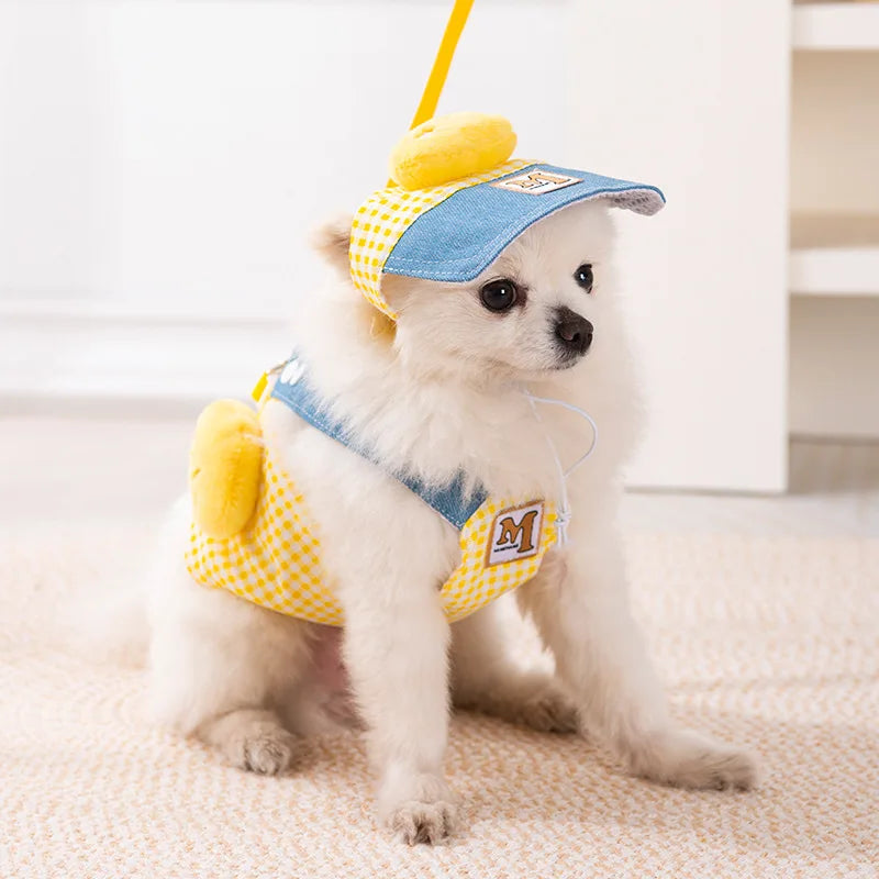 Dog Cat Hat Spring/Summer Harness and Leash