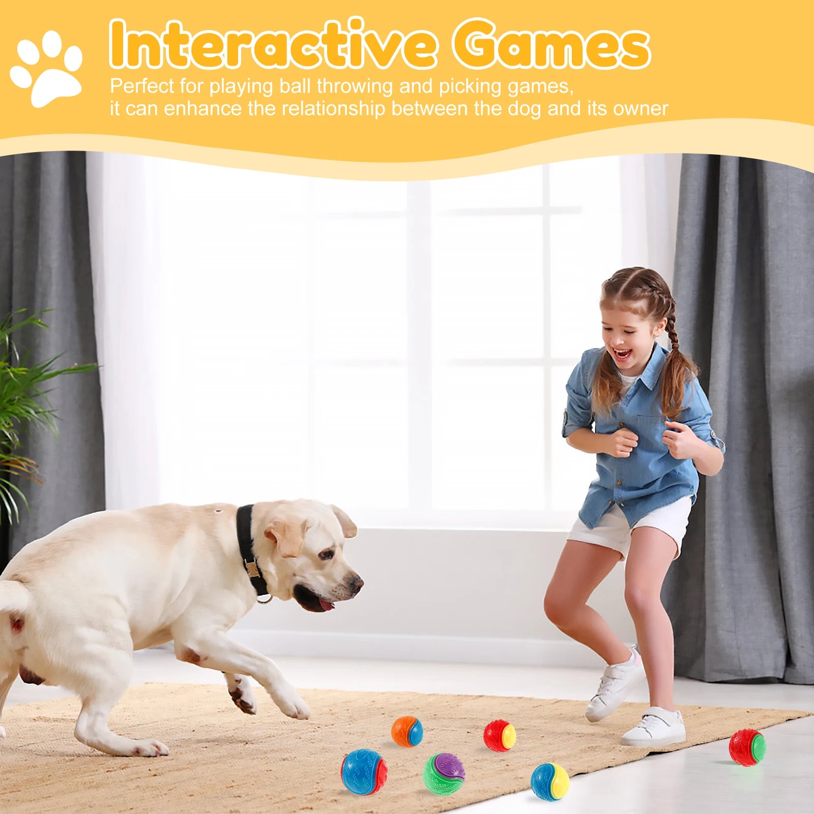 6Pcs Squeaky Balls