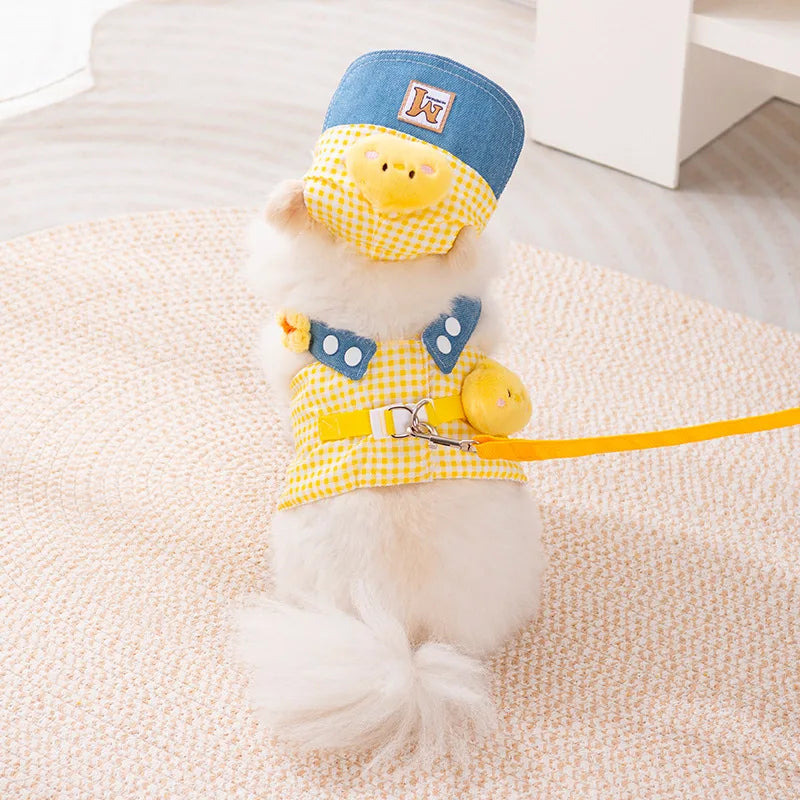Dog Cat Hat Spring/Summer Harness and Leash