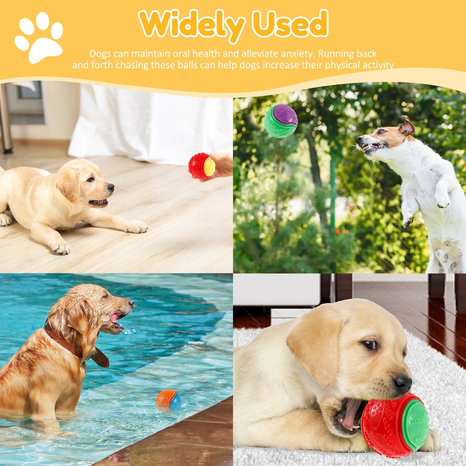 6Pcs Squeaky Balls