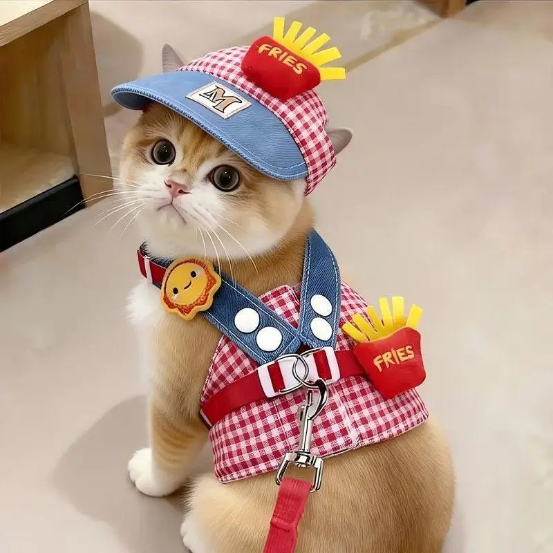 Dog Cat Hat Spring/Summer Harness and Leash
