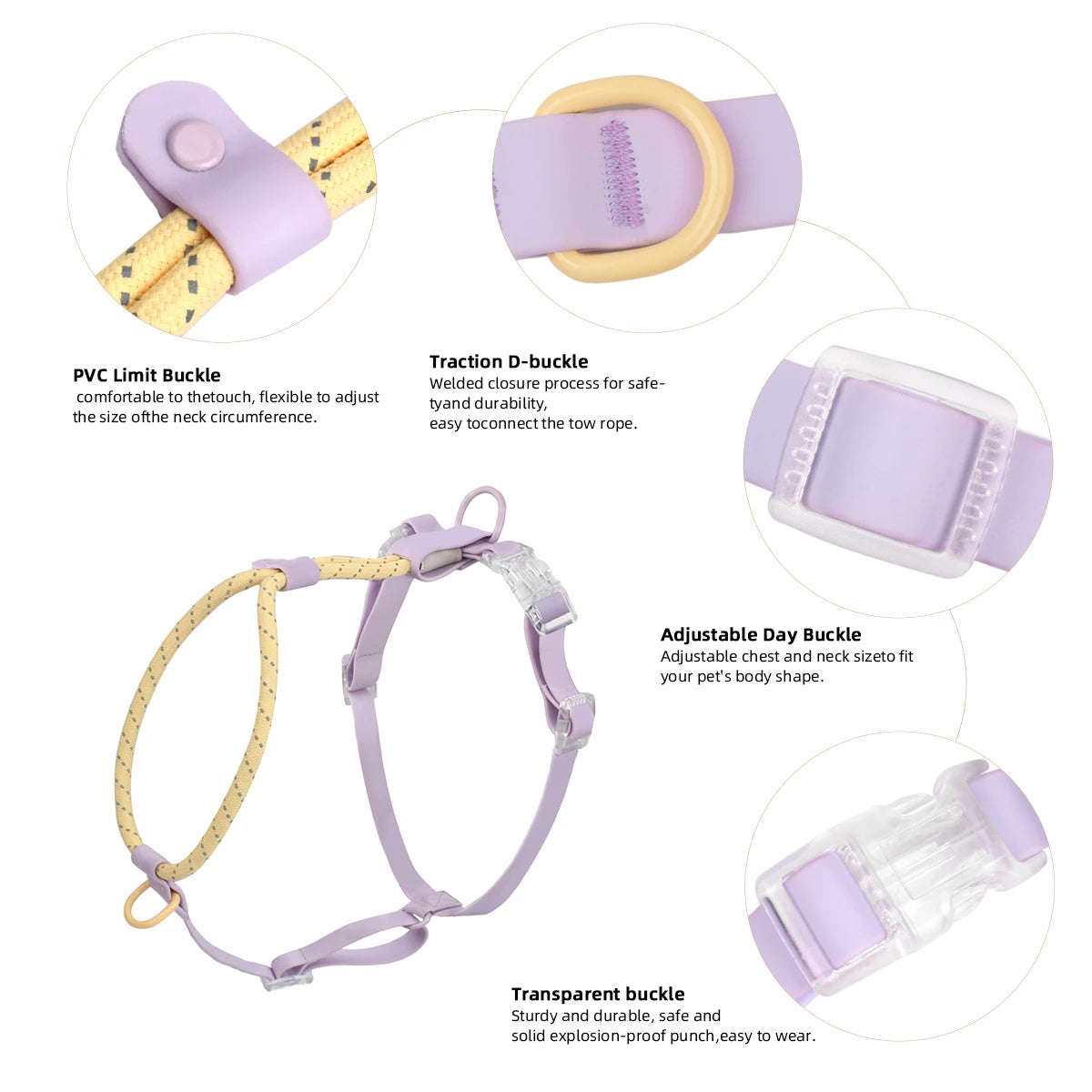 Small And Medium Harness Reflective Nylon Leashes