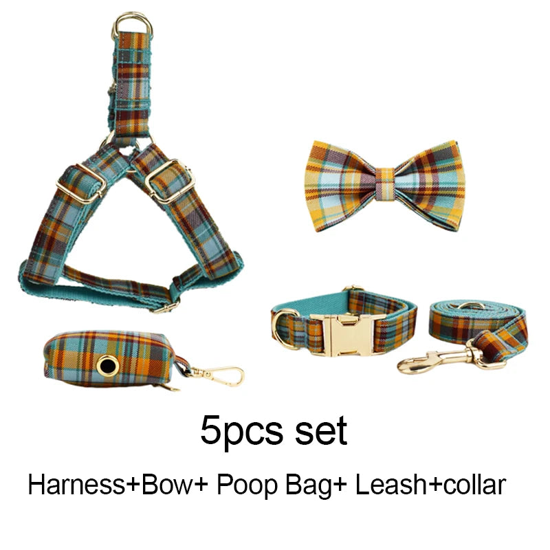 Collar Leash Harness Set Personalized