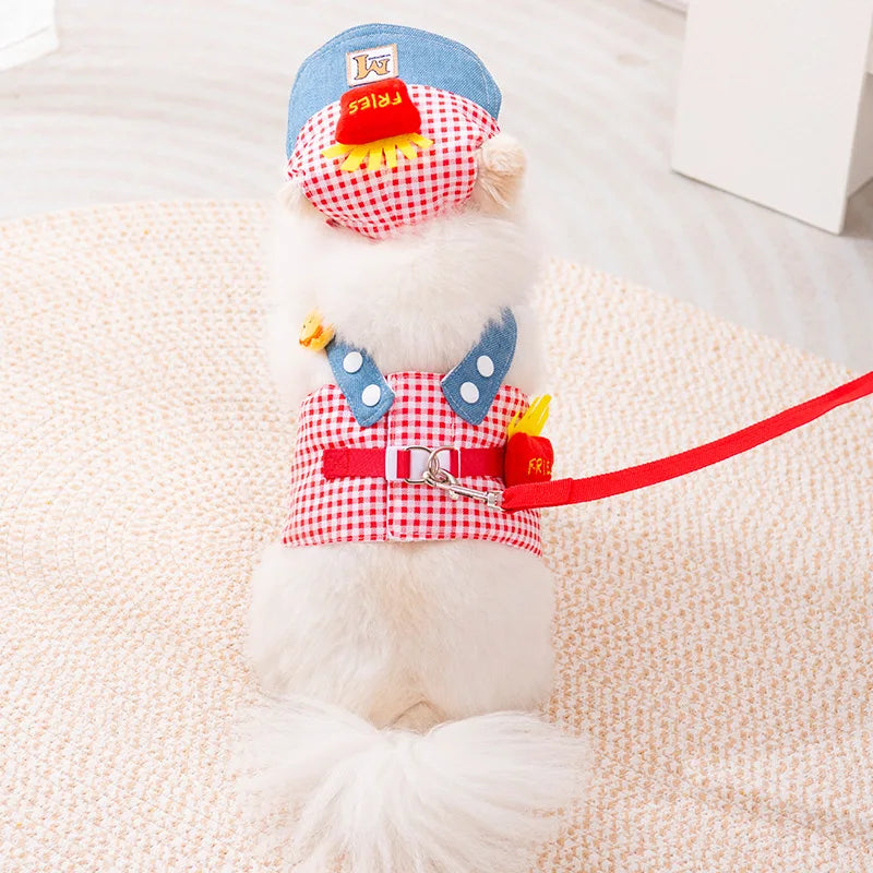 Dog Cat Hat Spring/Summer Harness and Leash