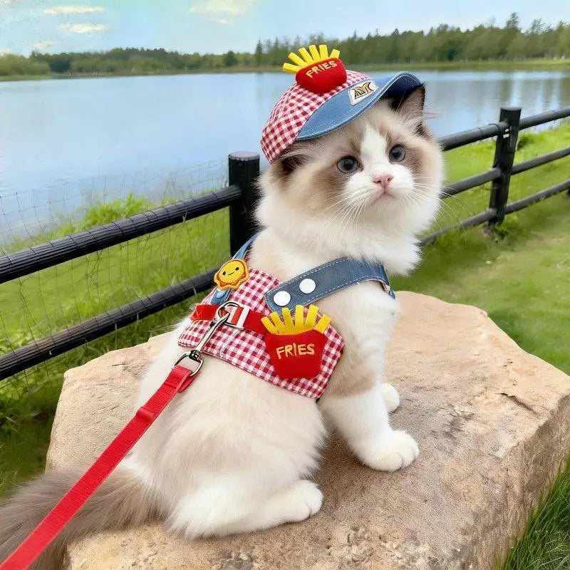 Dog Cat Hat Spring/Summer Harness and Leash